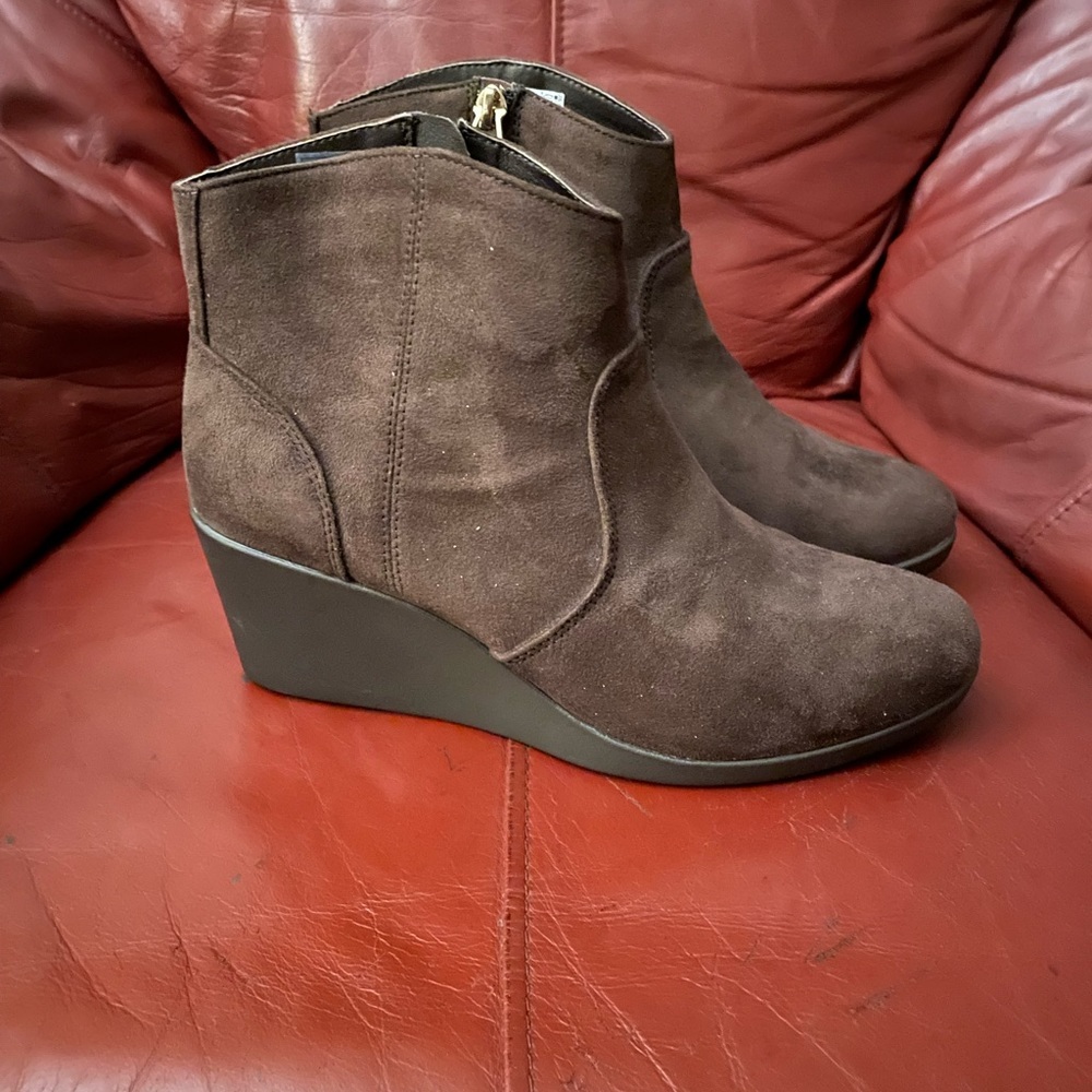 Women’s Brown Suede Wedge Ankle Boots